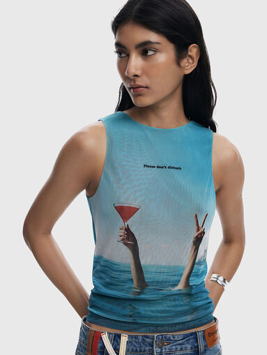 Top with accent print - 4