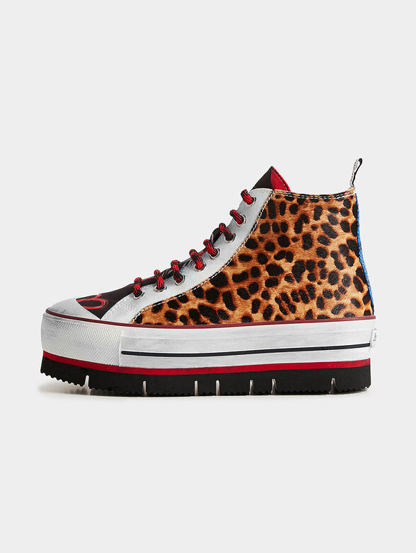High-top sneakers with animal print - 1