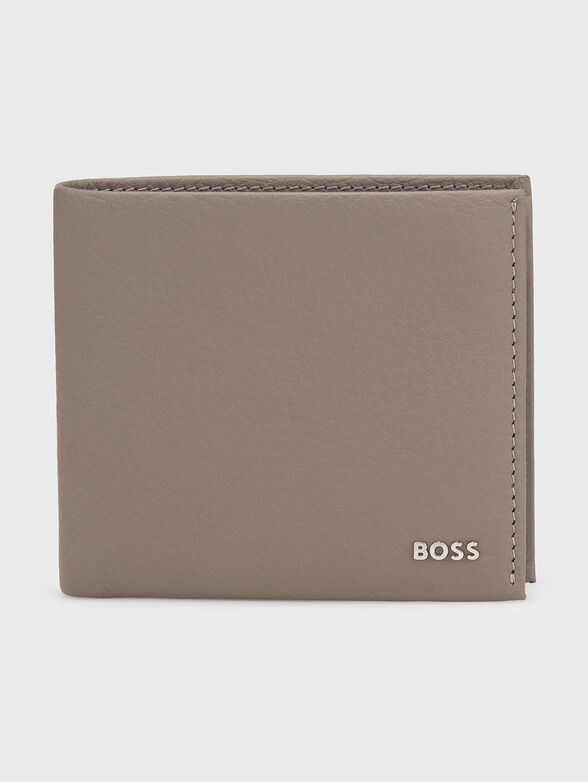 Leather wallet with logo - 1