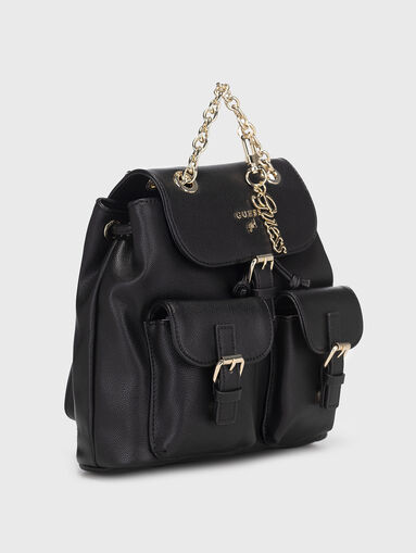 Black backpack with metal accents - 4
