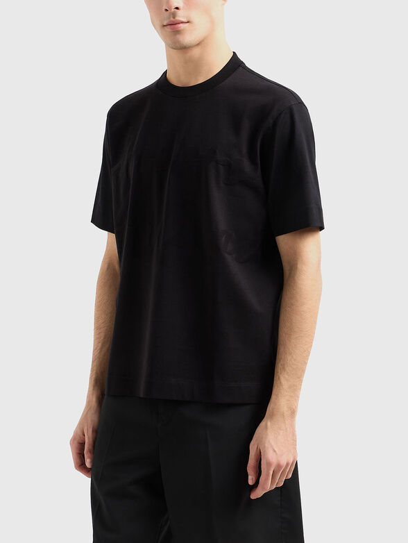 White T-shirt with oval neckline - 1