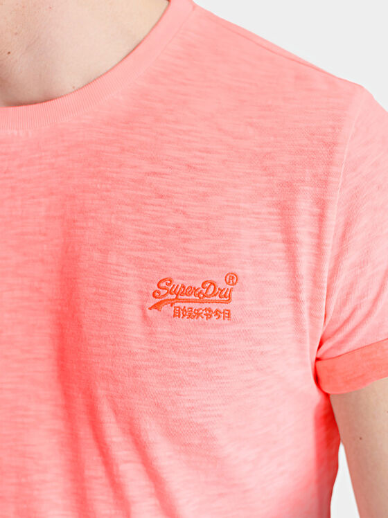 Памучна тениска с бродирано лого - 1