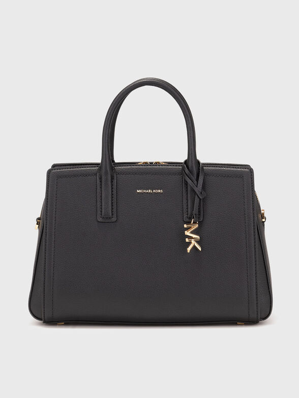 Leather bag with golden logo detail  - 1