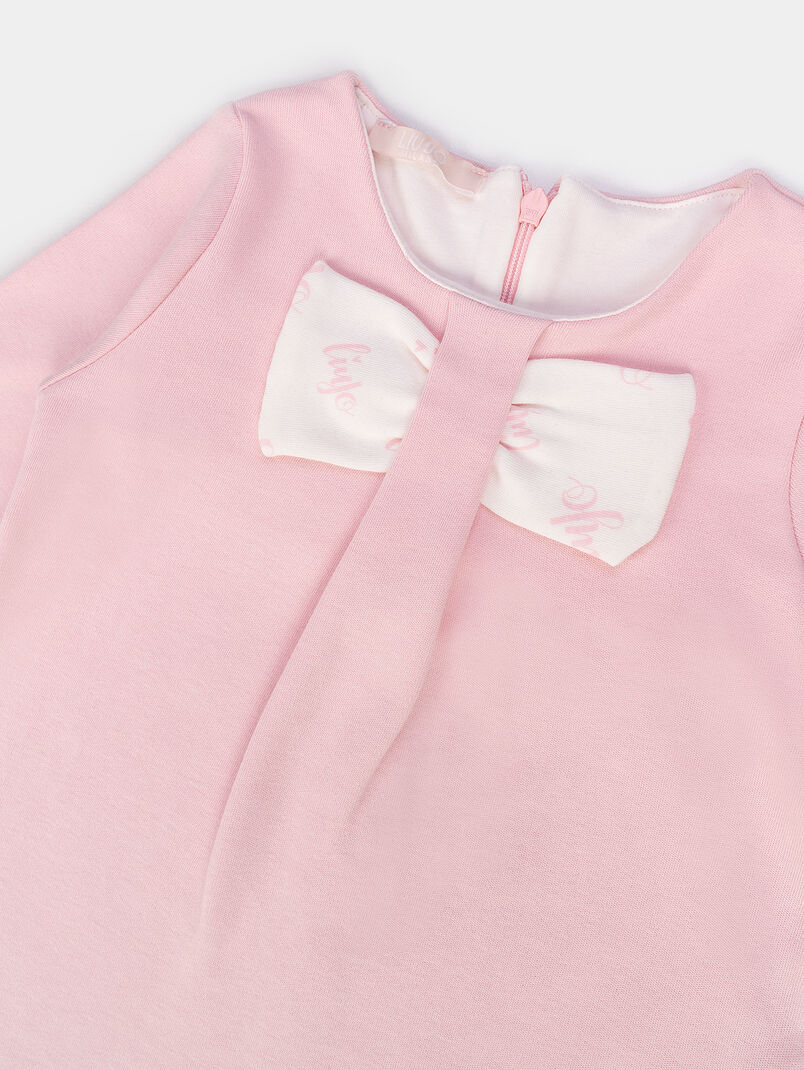 Pink dress with accent ribbon - 3