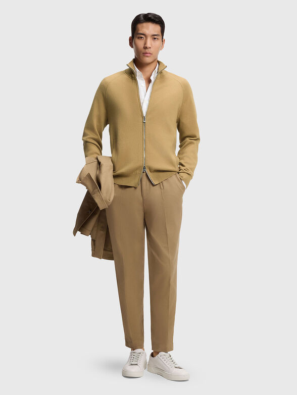 Wool and cotton cardigan with zip - 2