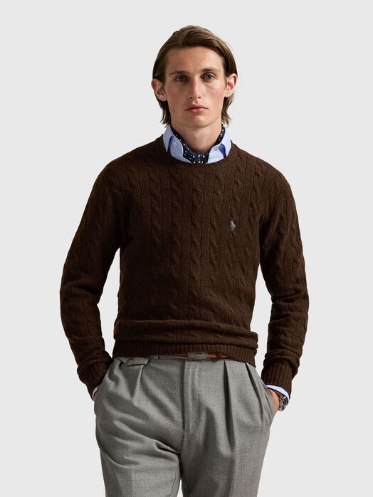Wool and cashmere crew neck sweater