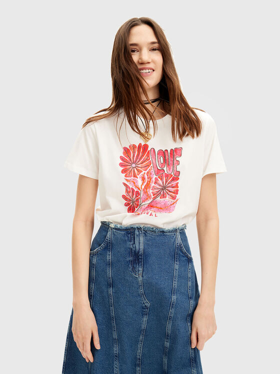 Тениска с флорален принт - 1