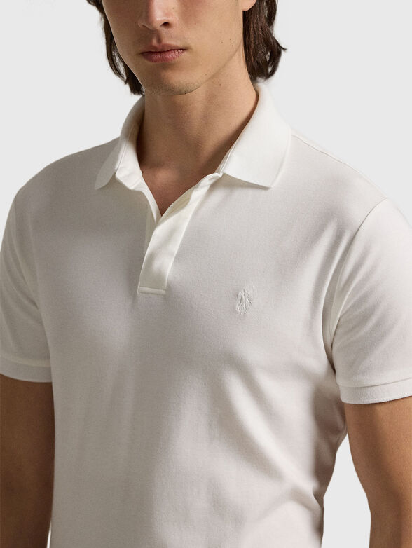 White cotton polo shirt  - 4