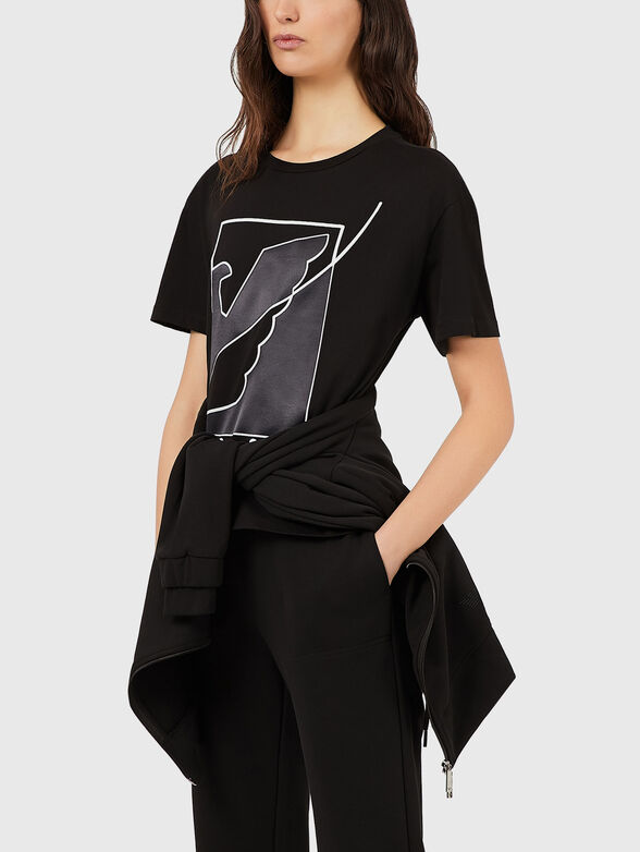 T-shirt with oval neckline and print - 1