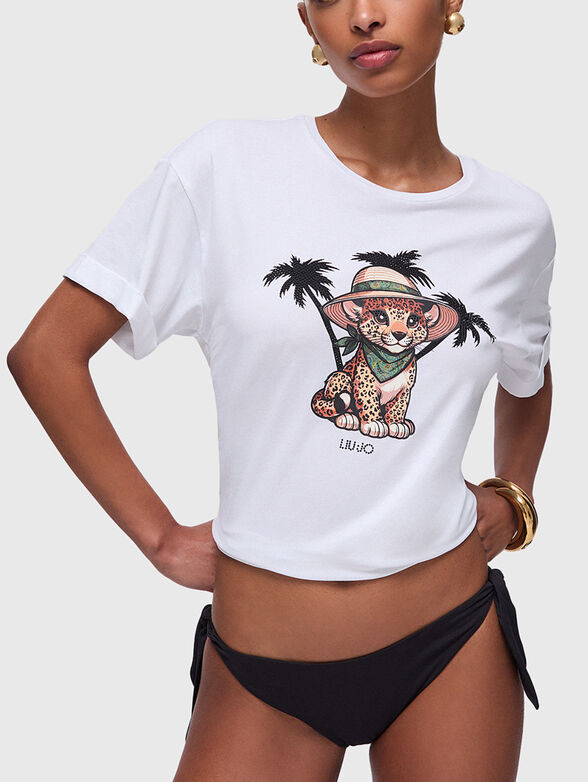 Cotton blend printed T-shirt - 1