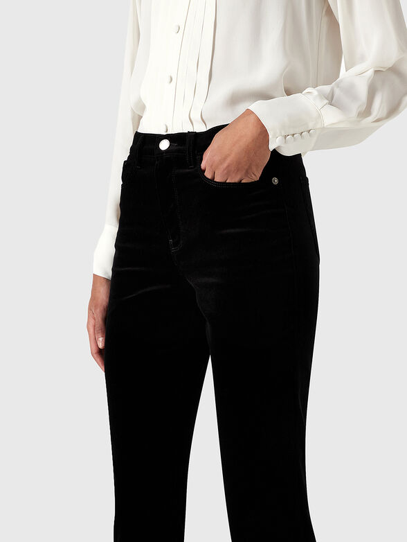 Velvet jeans in black color - 3