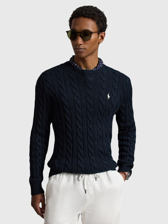 Crew neck cotton sweater - 1
