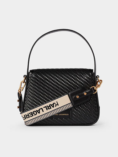 Black crossbody bag with logo accent - 4