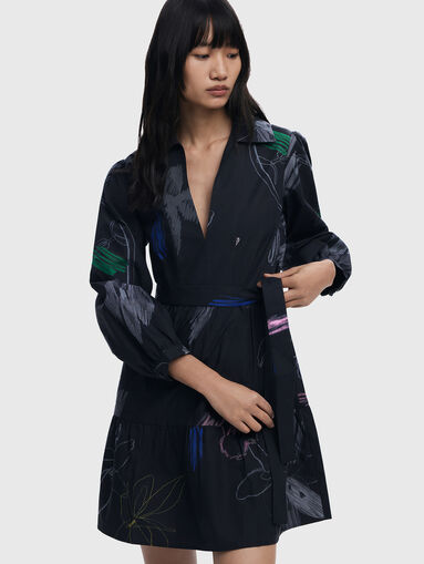 Mini dress with waist belt - 3