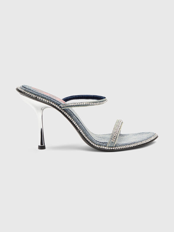 D-HAVANNA SDL heeled mules in rhinestones denim - 1
