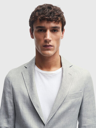 HANRY grey jacket in linen blend - 4
