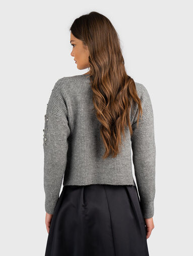 Wool blend sweater with rhinestones - 3