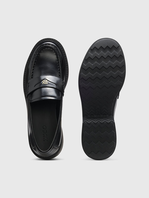 Black eco leather loafers - 3