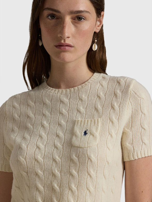 Short sleeve sweater in wool and cashmere - 4
