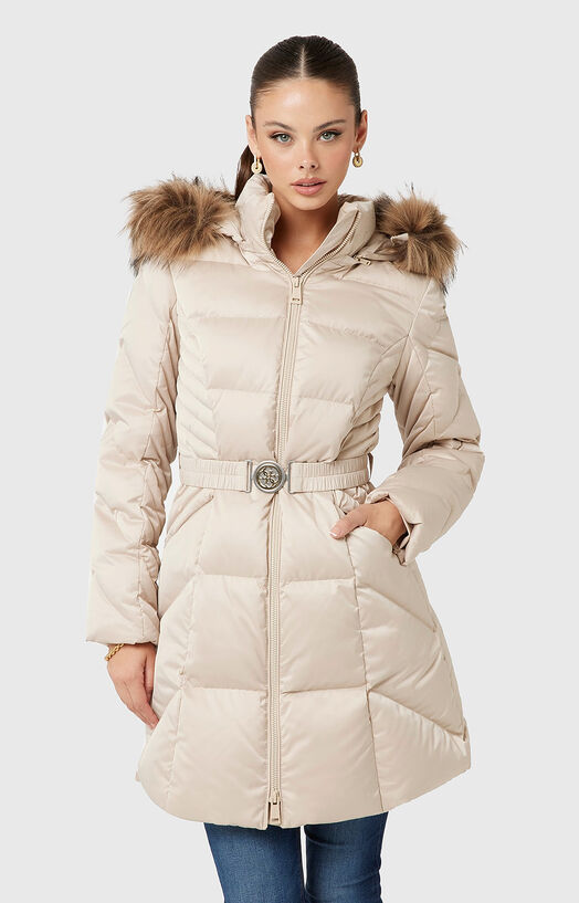 Guess Olga Coat NEW OLGA Padded Jacket With Belt Brand GUESS