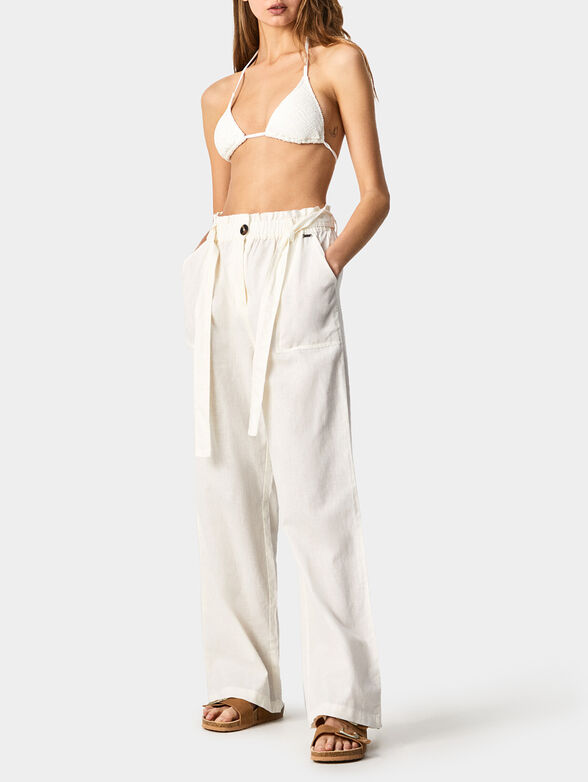 WENDY bikini top with lace texture in black - 4