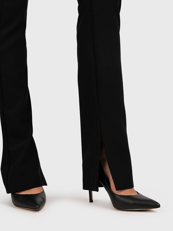 Black slim trousers with accent buckle - 4