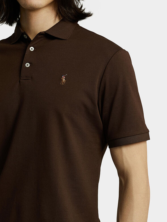 Dark brown cotton Polo shirt - 4
