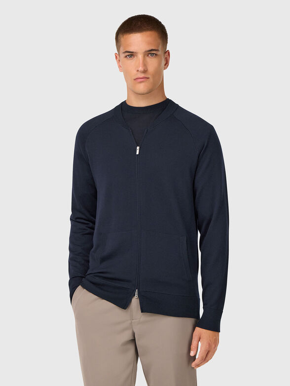 Wool sweatshirt with double zip - 1