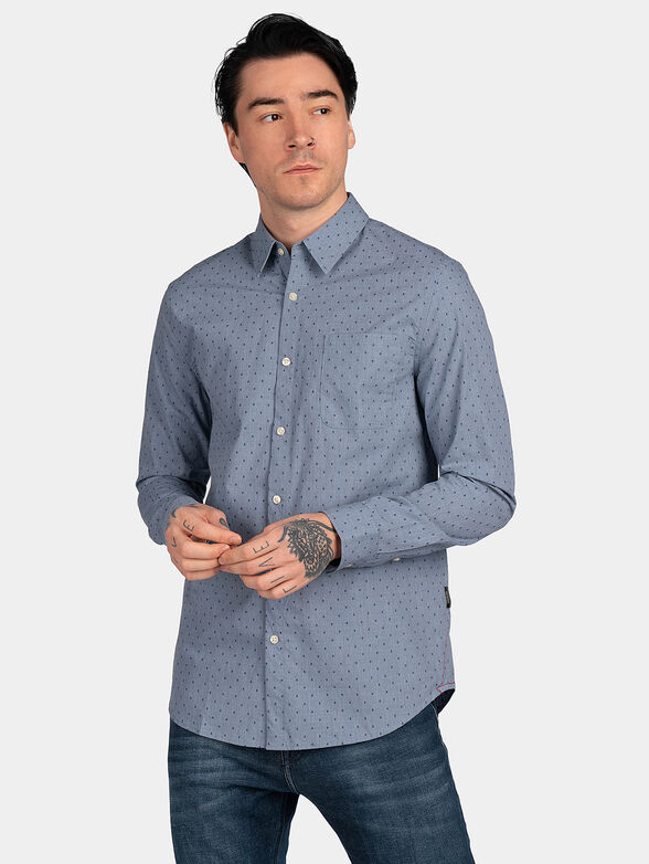 SUNSET light blue shirt with dotted pattern - 1