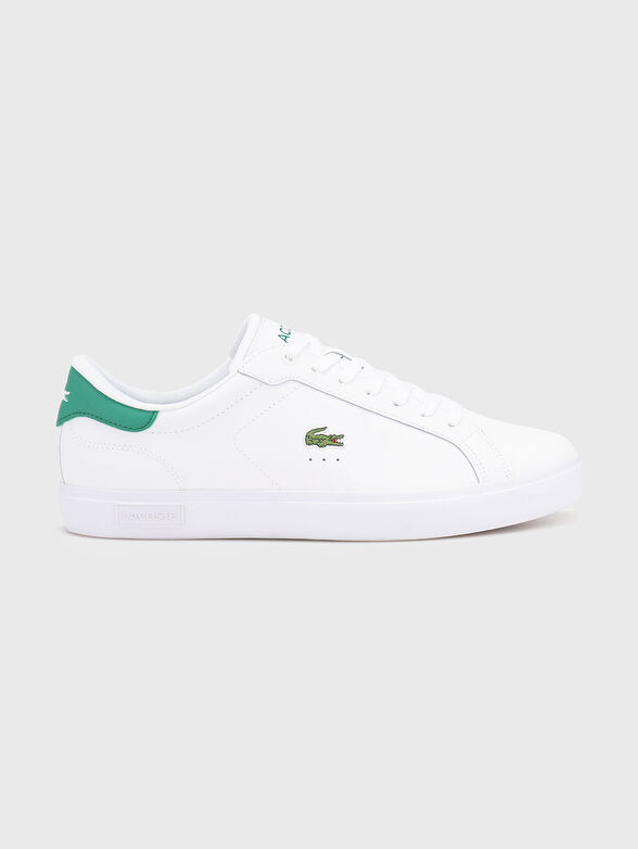 White sports shoes with logo detail - 1