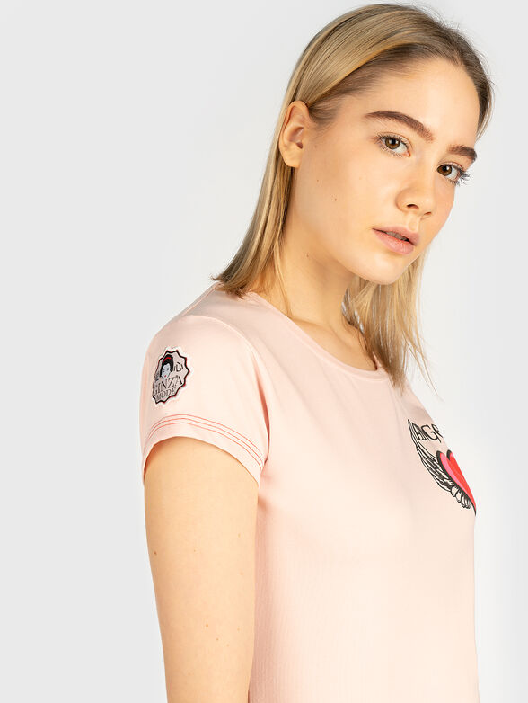 Pink T-shirt with print - 2