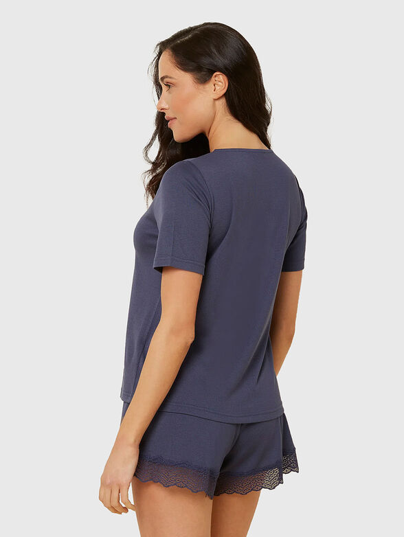 RIB LACE blue shorts  - 2