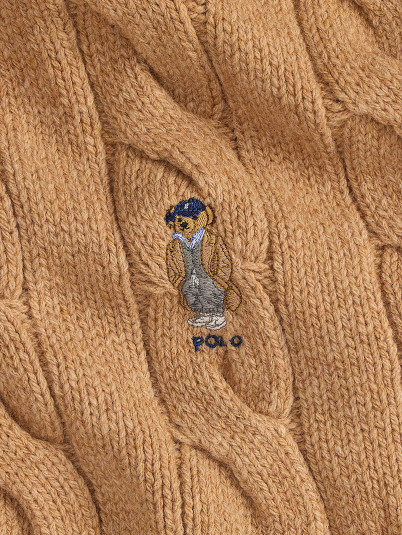 Long wool scarf with Polo Bear logo - 3