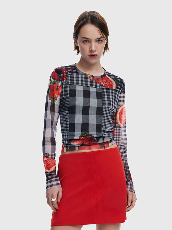Long sleeve blouse with print - 1