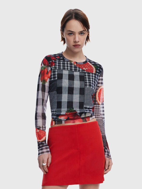 Long sleeve blouse with print - 1