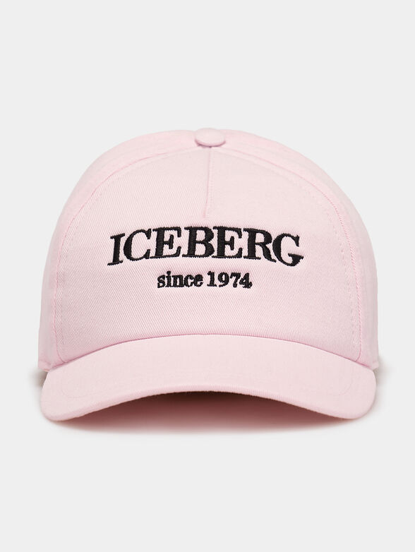 Pink hat with visor and logo embroidery - 1