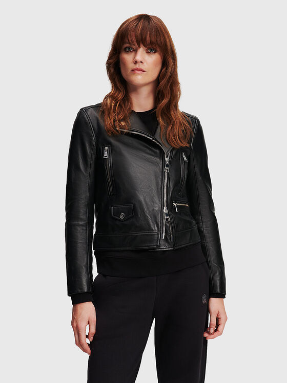 IKONIK GLITTER leather biker jacket - 1