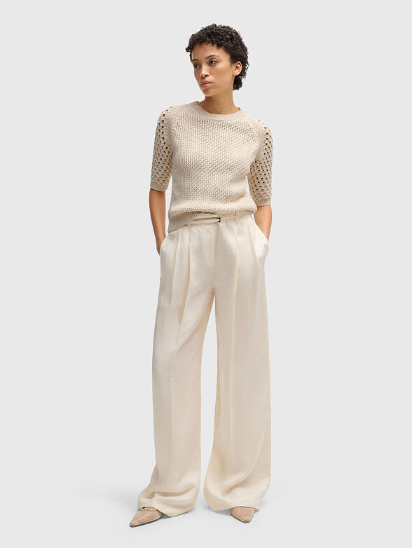 Knitted sweater with oval neckline - 2