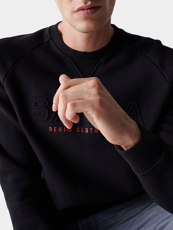 Cotton sweatshirt with embossed logo - 5