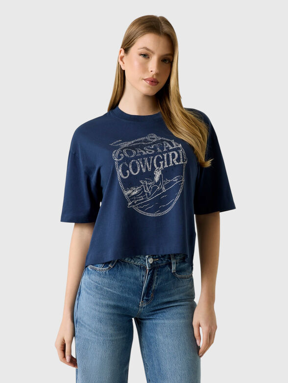 Cotton T-shirt with a print  - 1
