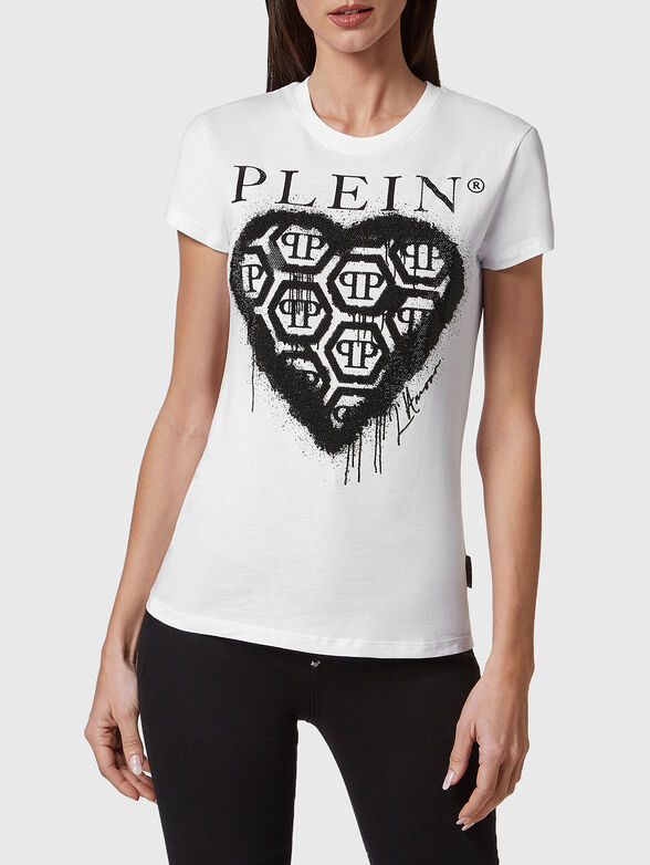 SEXY PURE T-shirt with print and rhinestones - 1