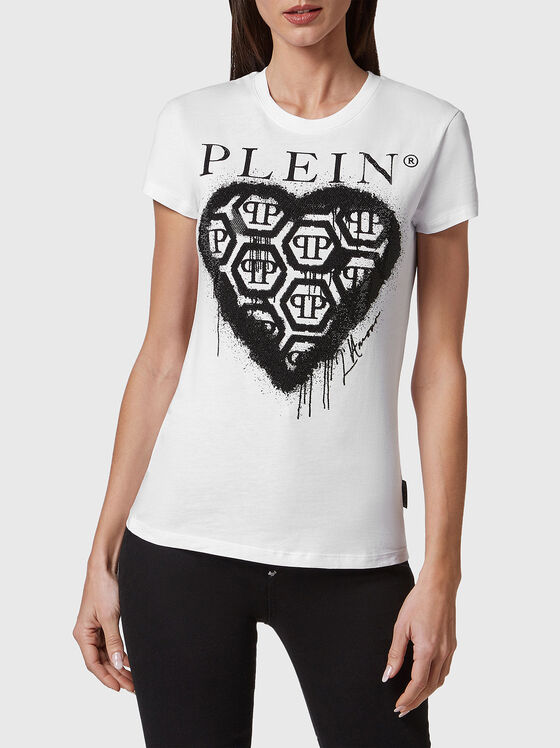 SEXY PURE T-shirt with print and rhinestones - 1