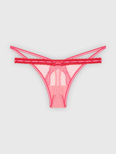 Pink string with sheer effect - 5