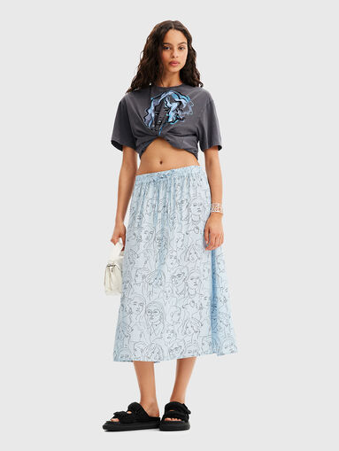 DELIA viscose midi skirt with print - 5