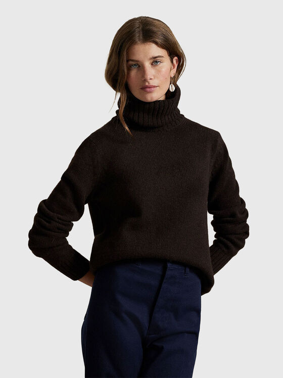 Wool sweater with polo collar - 1