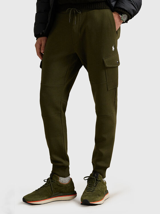 Cotton cargo trousers with waist ties - 1