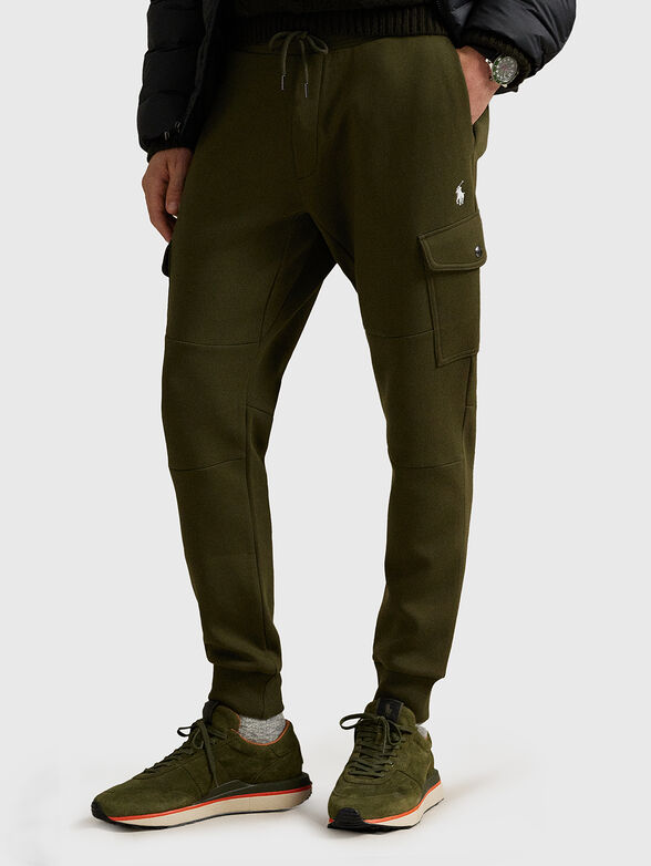 Cotton cargo trousers with waist ties - 1
