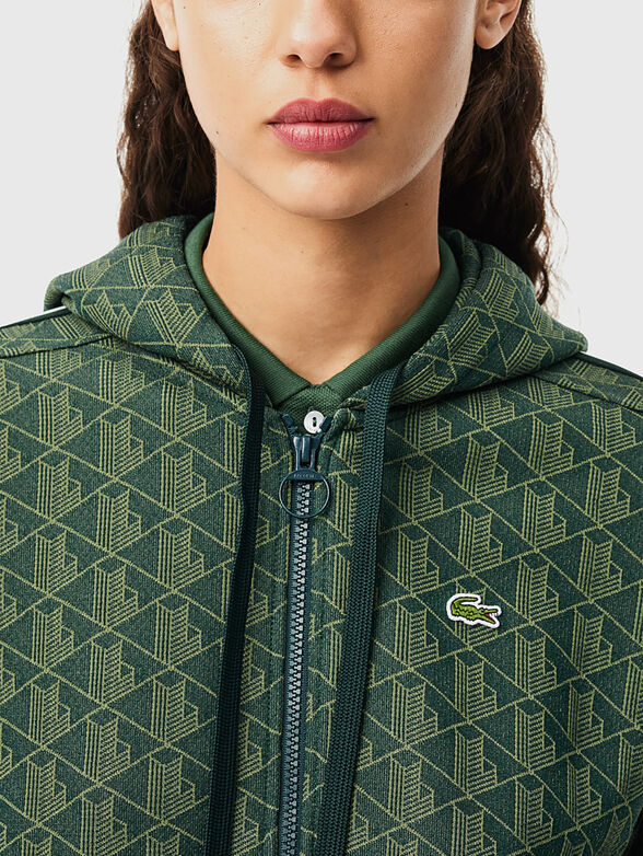 Sweatshirt with monogram logo print in brown - 4