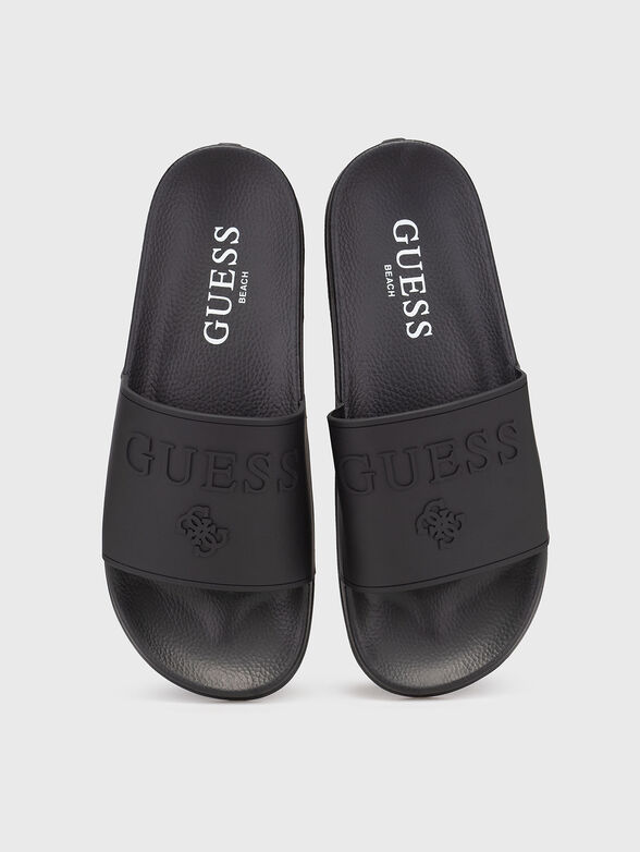 Beach slippers with logo in black - 6