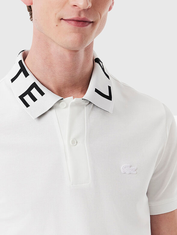 Black polo shirt with accent collar - 4